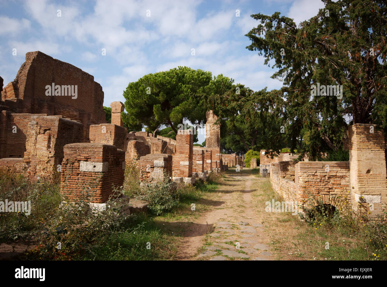 An ancient street in Ostia Antica, Italy Stock Photo - Alamy