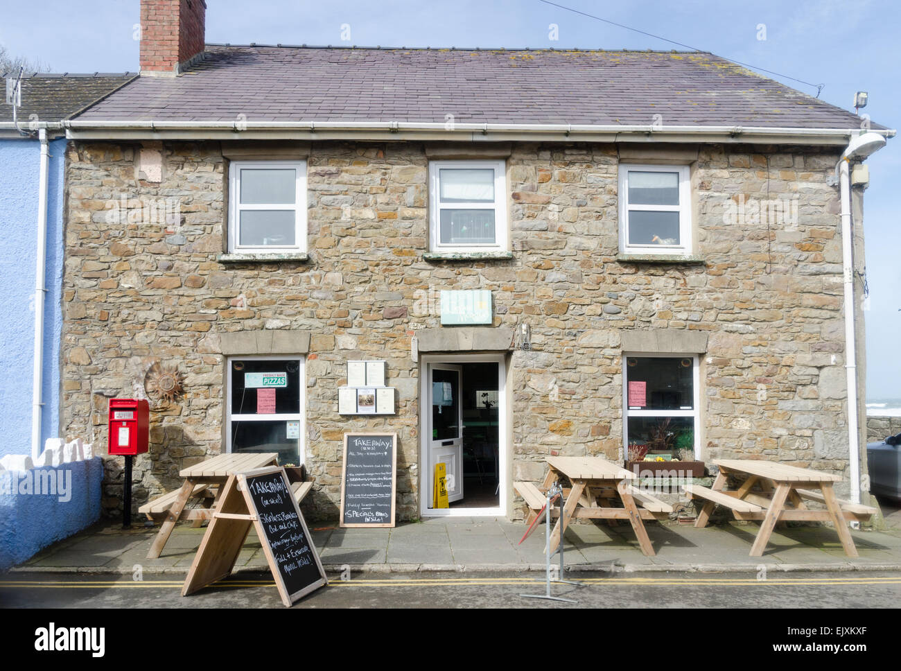 Ceri's Cafe at Captain in Little Haven, Pembrokeshire Stock