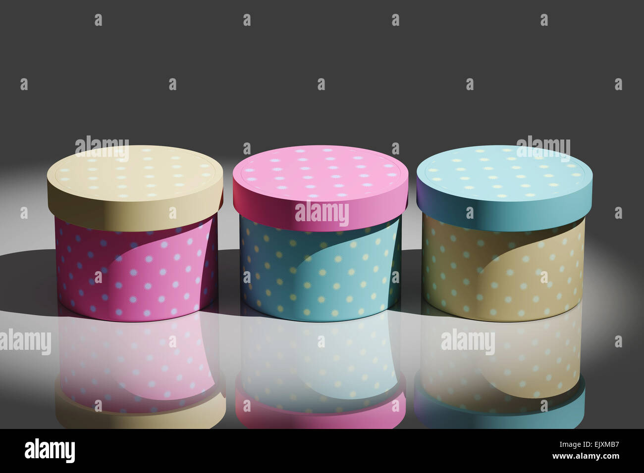 3d rendering of some gift stamped boxes Stock Photo - Alamy