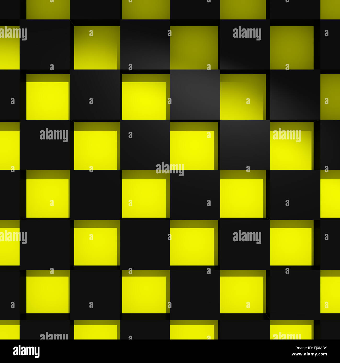 3d rendering of a background with yellow and black cubes Stock Photo ...