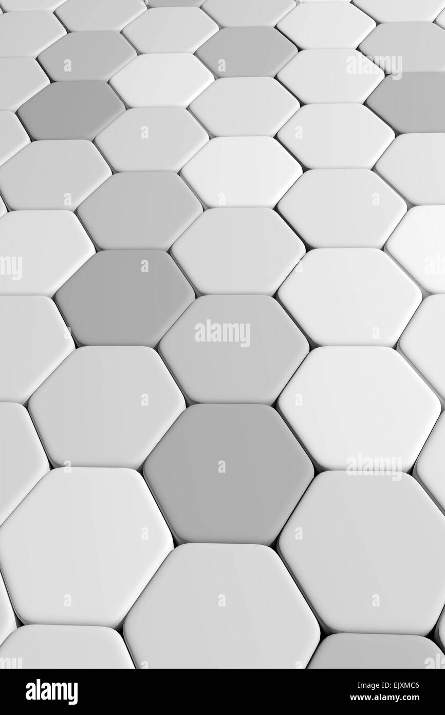 3d rendering of some black and white hexagons Stock Photo - Alamy