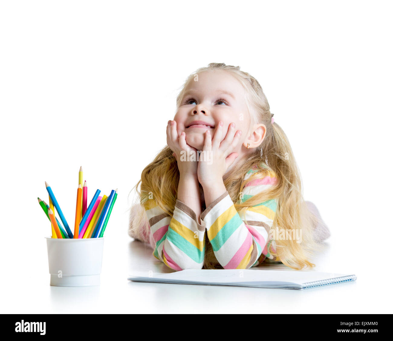  Thoughtful smiling drawing Cut Out Stock Images & Pictures - Alamy