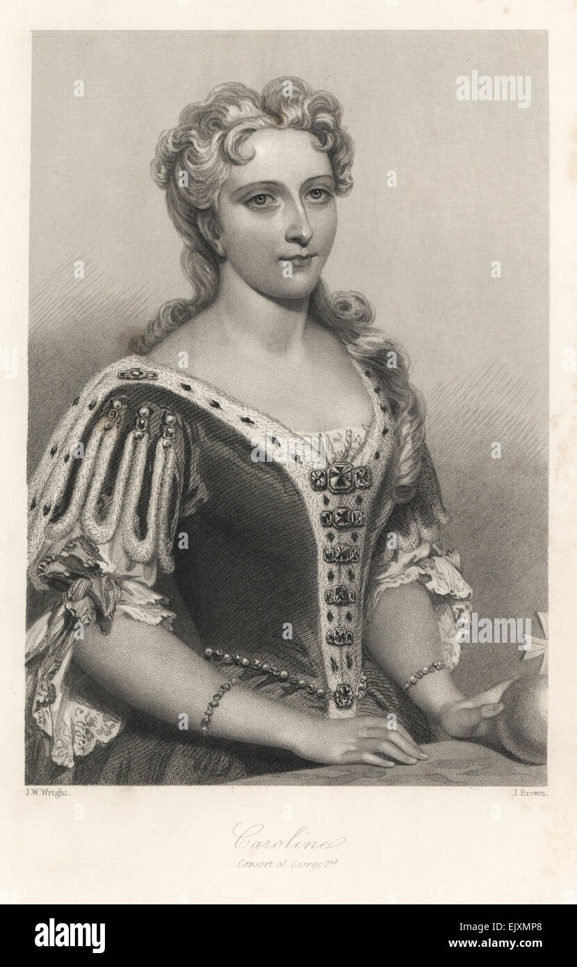 Caroline, queen consort of King George II of England. Stock Photo