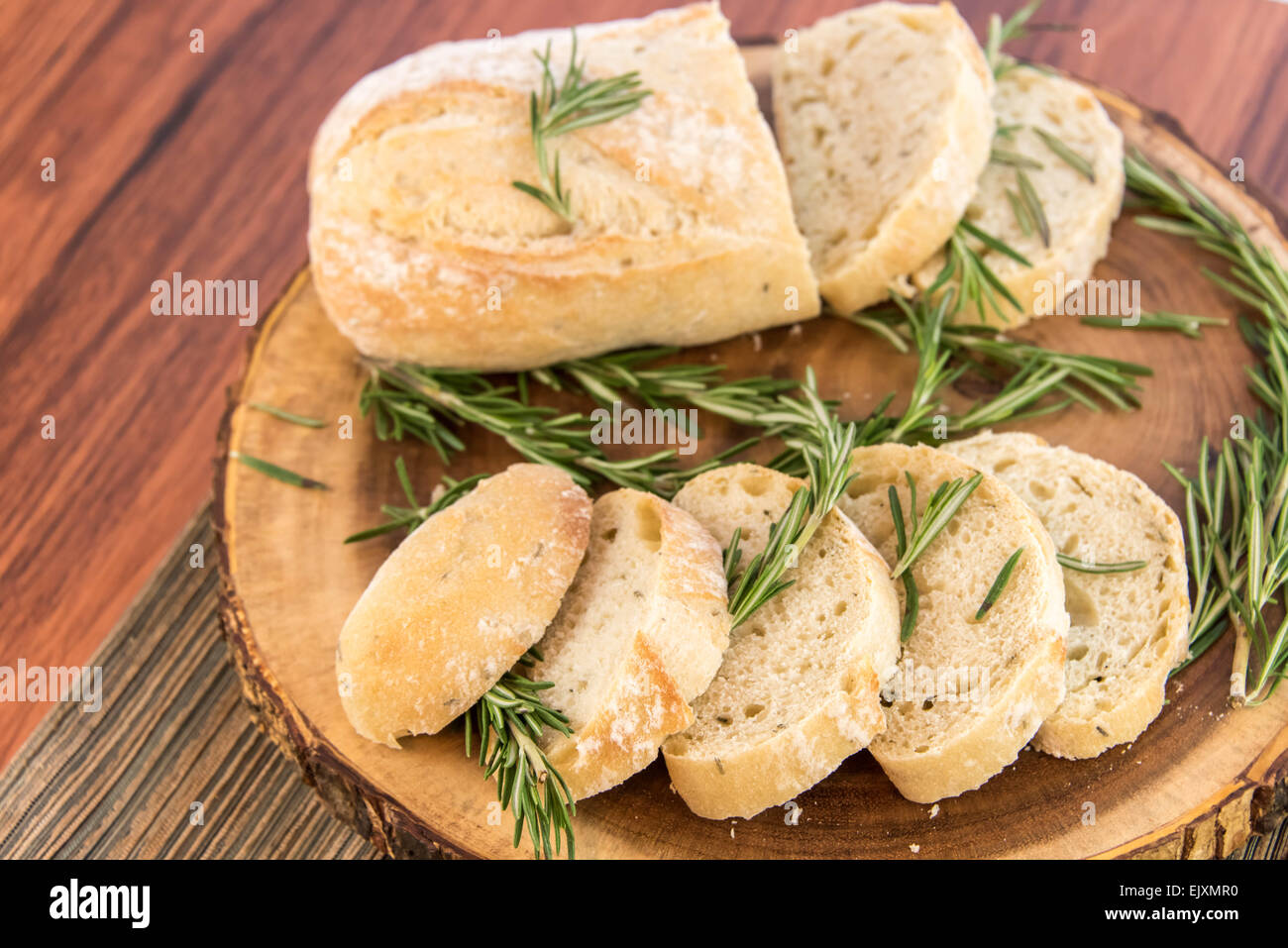 a fresh baked loaf of rosemary bread Stock Photo Alamy