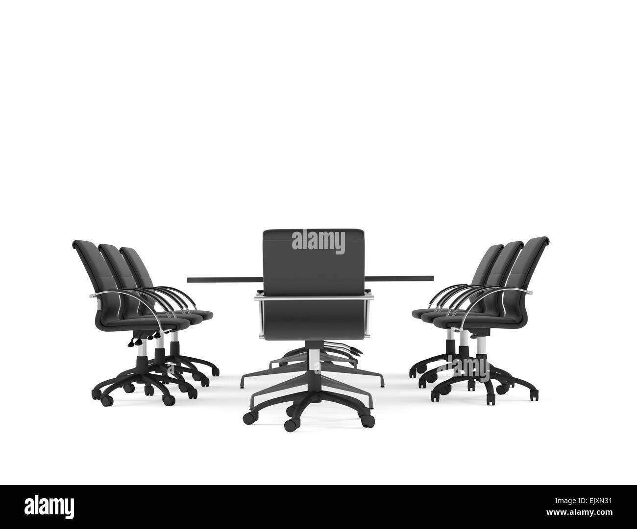 Conference table and office chairs. Isolated Stock Photo Alamy