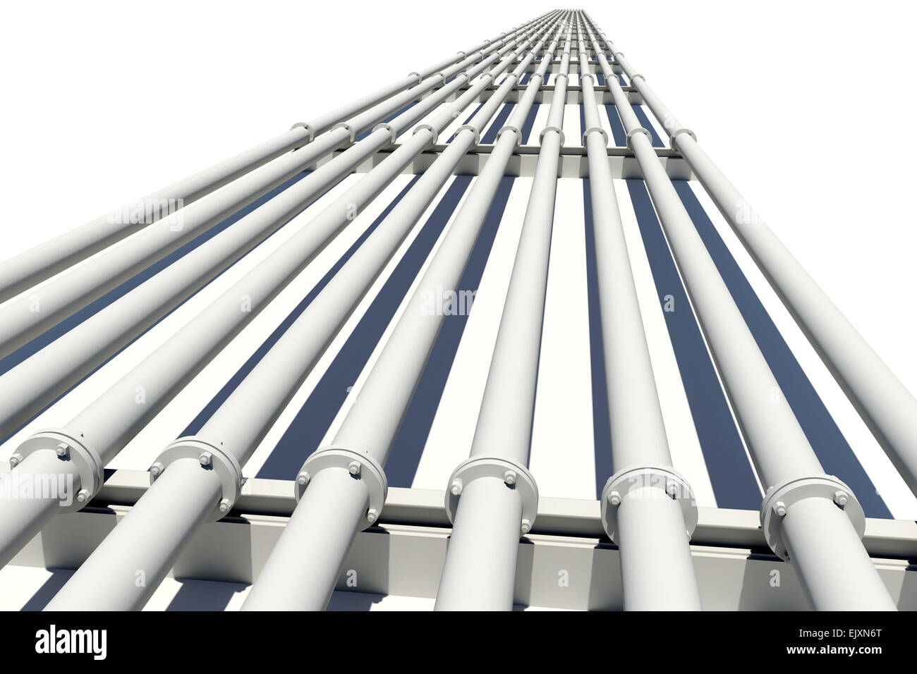 Industrial pipes stretching into distance. Isolated Stock Photo Alamy