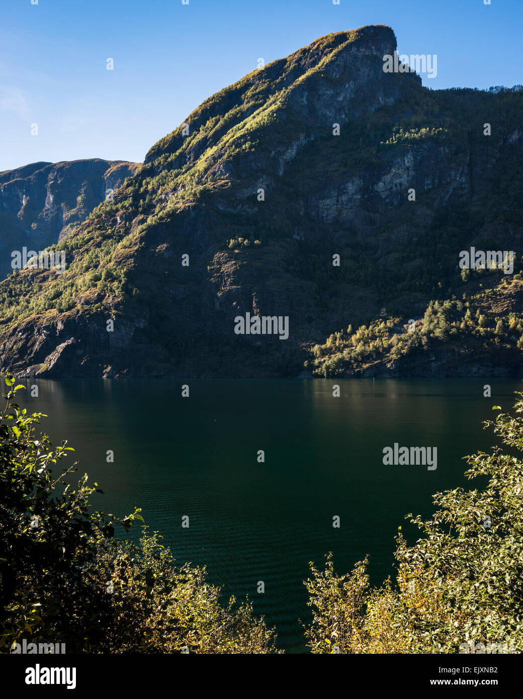 The Aurlandsfjord in autumn, Norway. Stock Photo