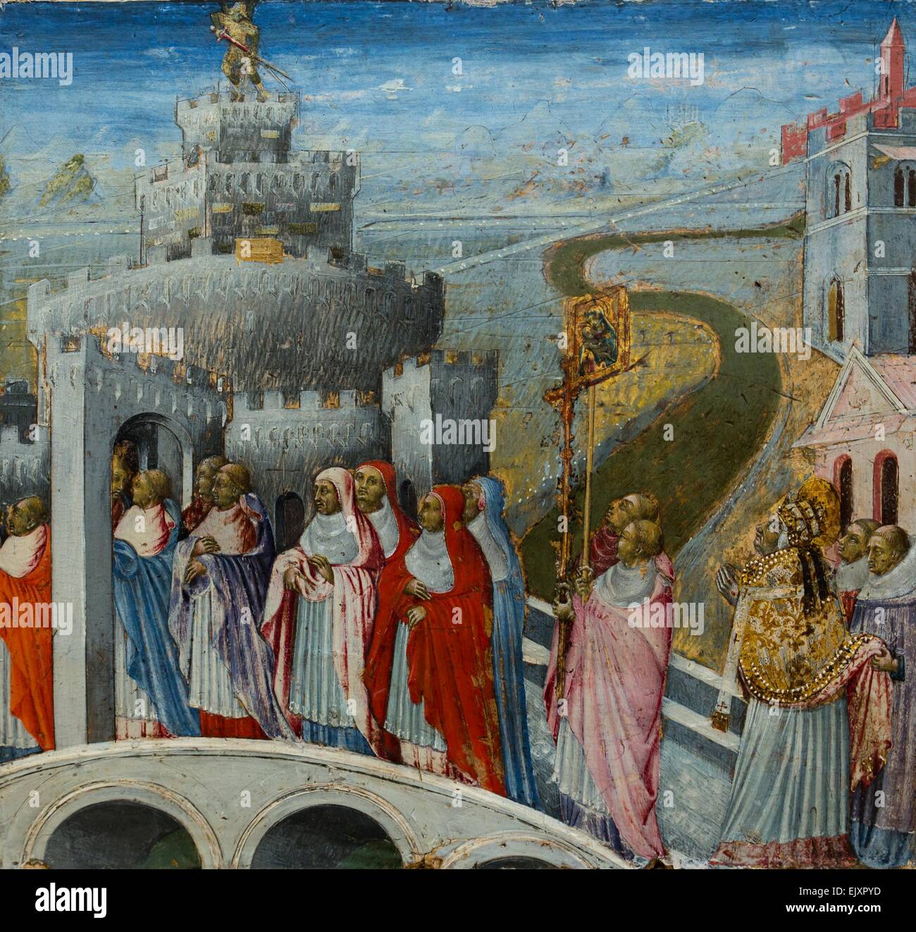 ActiveMuseum 0001992.jpg / Procession of Saint Gregory to Castel Sant'Angelo, ca 1470 - Giovanni di Paolo 26/09/2013  -   / Antiquity Collection / Active Museum Stock Photo