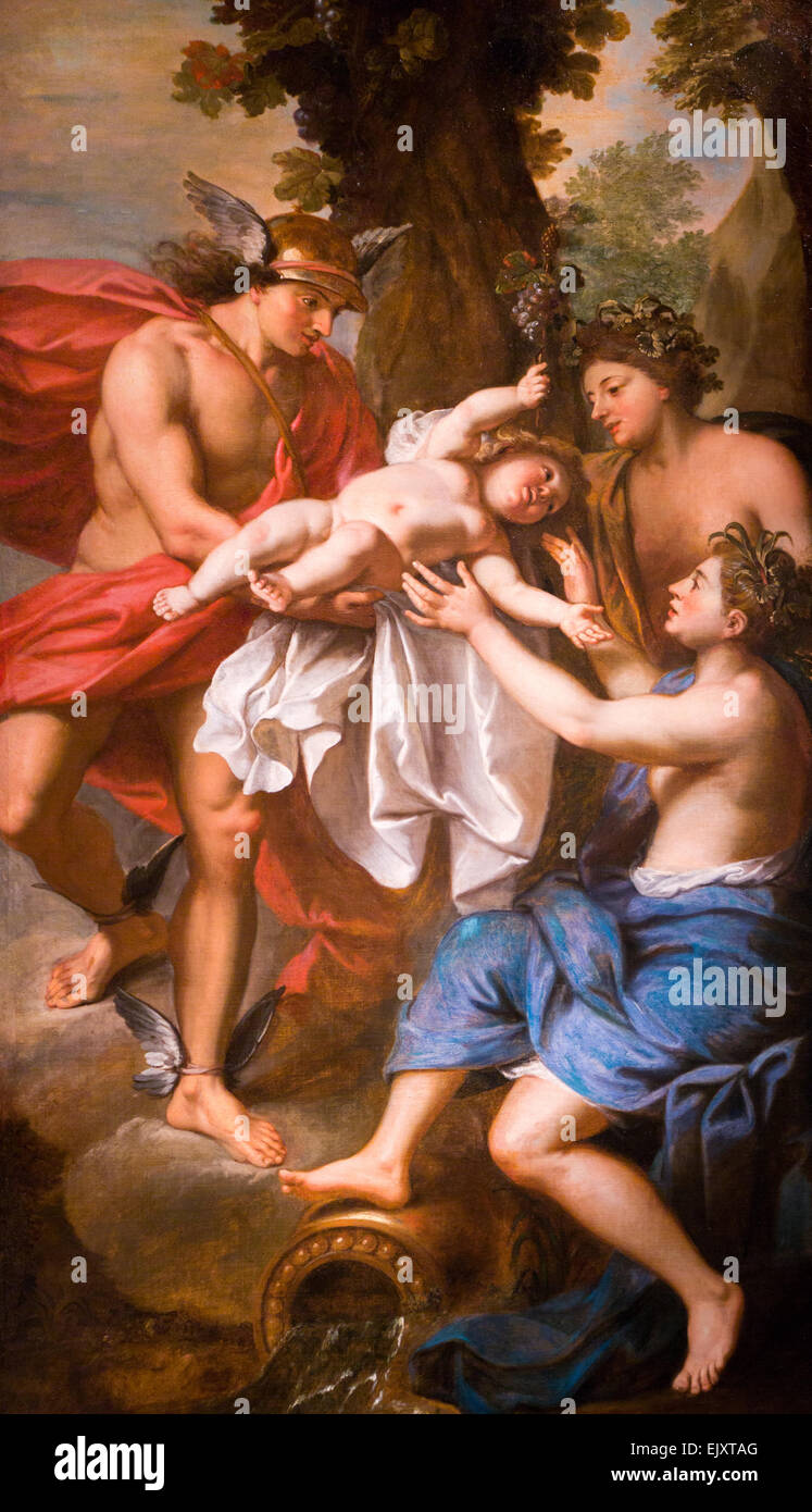 ActiveMuseum 0006011.jpg / Bacchus's child, Bacchus high by Satyrs and initiated to the pleasure of wine (according to) Guy-Louis Vernansal 05/12/2013  -   / 18th century Collection / Active Museum Stock Photo