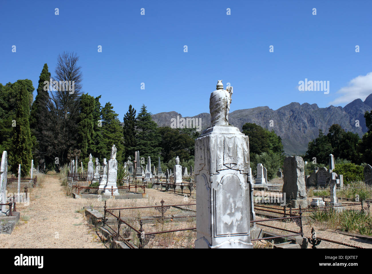 Burial ground, Huguenot Memorial Museum, Franschhoek, Western Cape, South Africa. Stock Photo