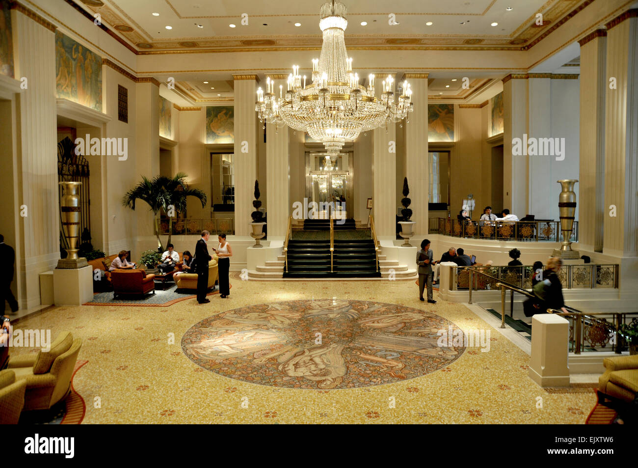 The Waldorf Astoria hotel reception, art deco New York Stock Photo