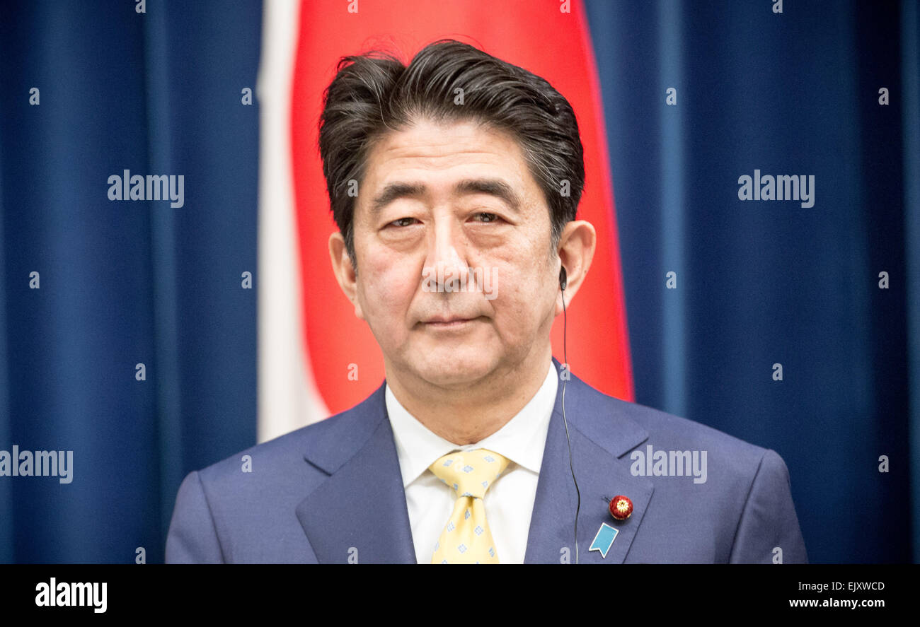 Tokyo, Japan. 9th Mar, 2015. Japan's Prime Minister Shinzo Abe, photographed at the office of the Prime Minister in Tokyo, Japan, 9 March 2015. Photo: Michael Kappeler/dpa/Alamy Live News Stock Photo