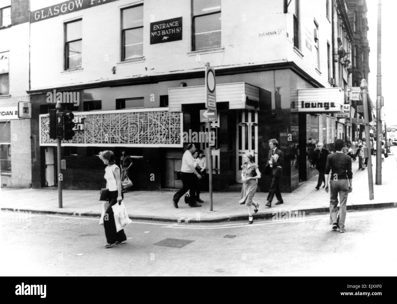Lunar Seven bar in Buchanan Street, Glasgow, Scotland, circa 1990 Stock