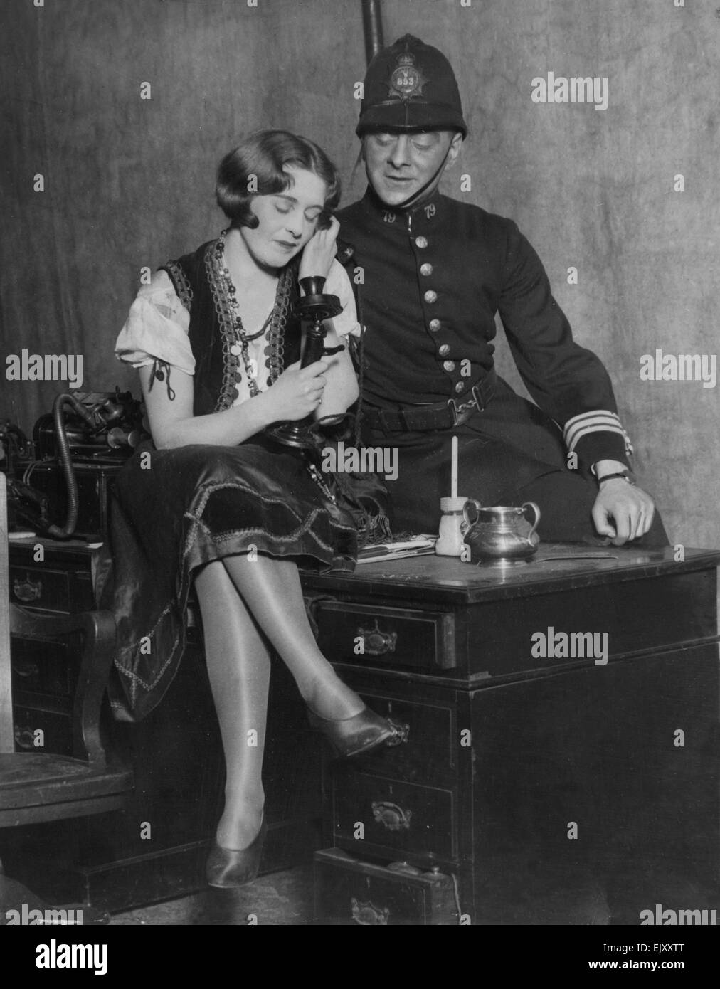Scene from the play The Private Secretary. 20 February 1930. Stock Photo