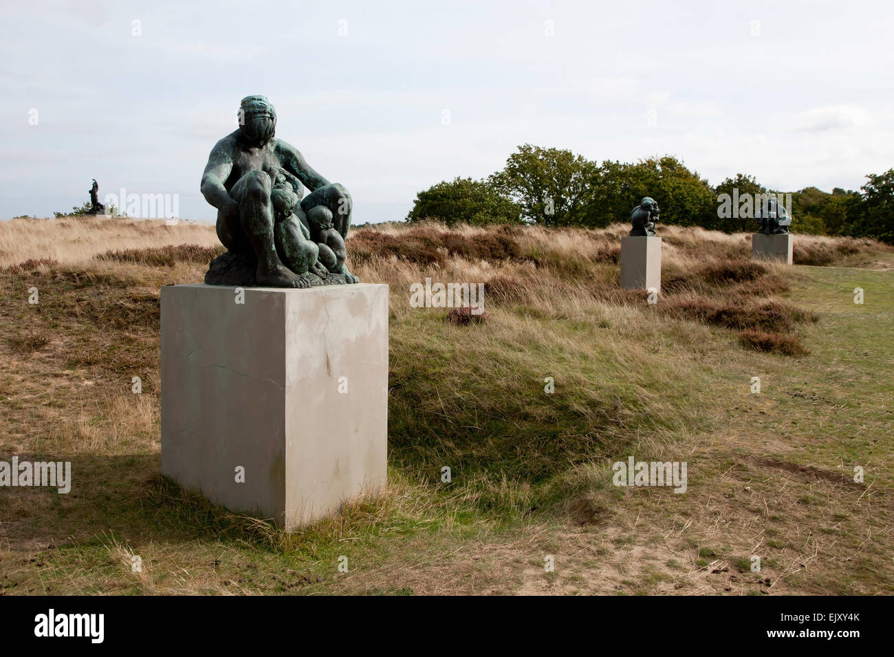 Rudolph Tegner outdoor statue park in Dronningmoelle Denmark Stock Photo