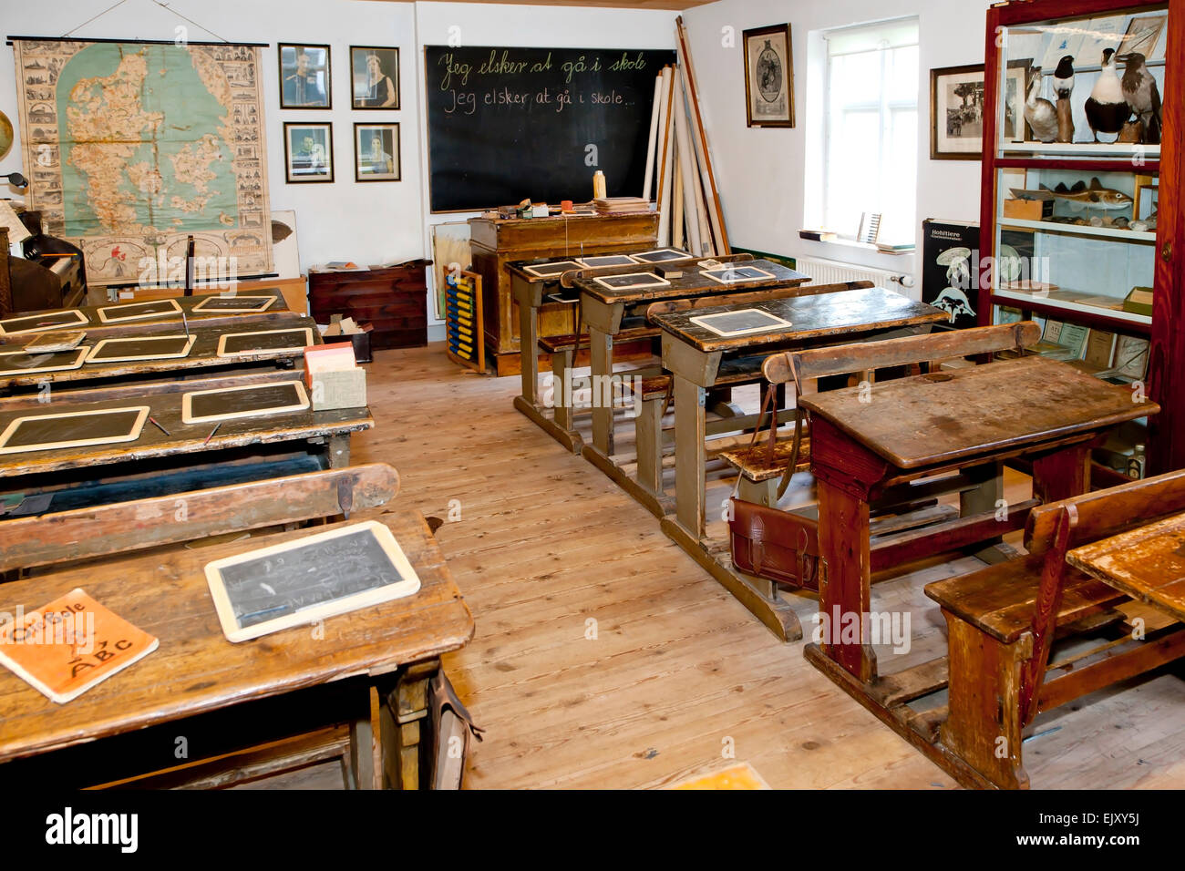 Old historical classroom Stock Photo