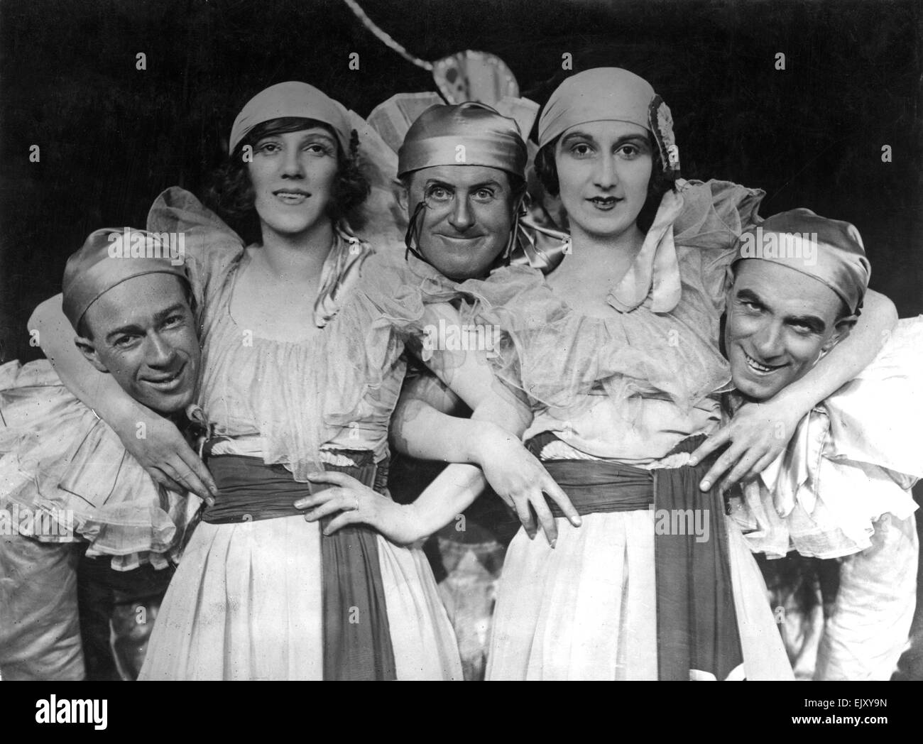 Scene from a Co-Optimists revival at the Vaudeville Theatre. 4th July 1929. Stock Photo