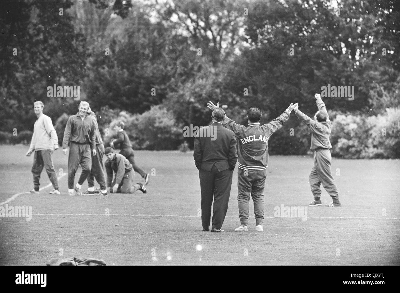 1966 World Cup The England team in training during the tournament. Stock Photo