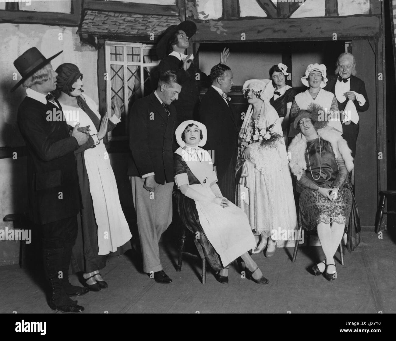 Scene from the play The Quaker Girl. 11th December 1928 Stock Photo Alamy