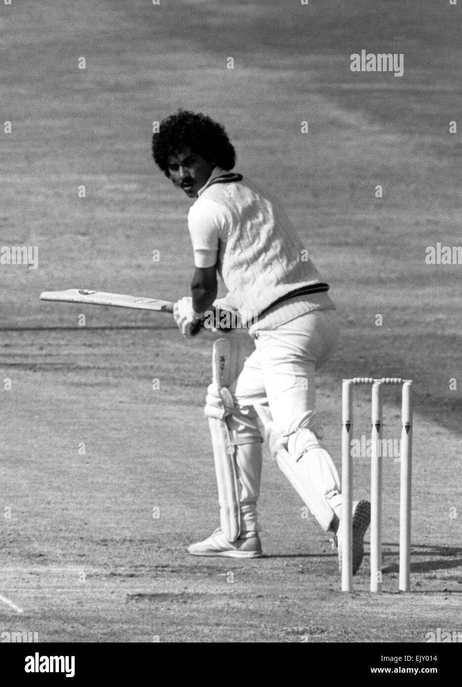 England v West Indies. Larry Gomes in action in the 1st innings. 19th July 1984. Stock Photo