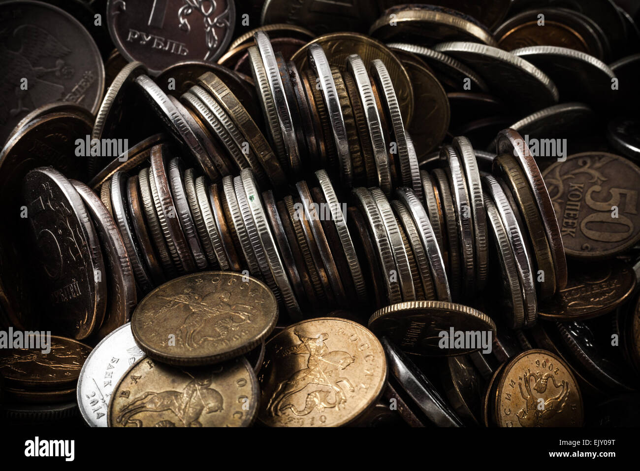 unwanted coins Stock Photo
