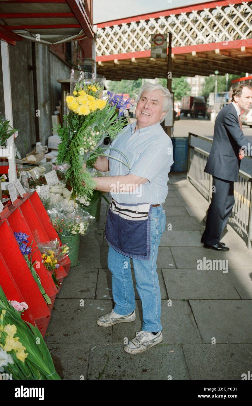 Ronald Buster Edwards the great train robber tends his flower stall