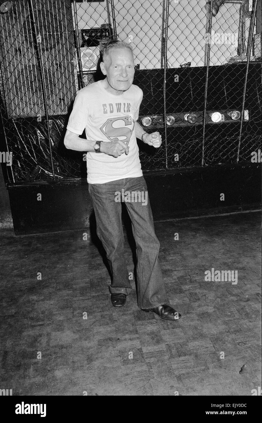 Dancing grandad Edwon Rolestone shows off some of his moves. 6th May 1979. Stock Photo