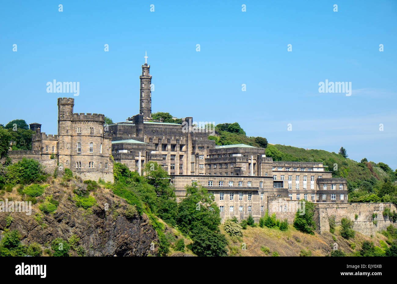 View of Calton Hill in Edinburgh, Scotland Stock Photo
