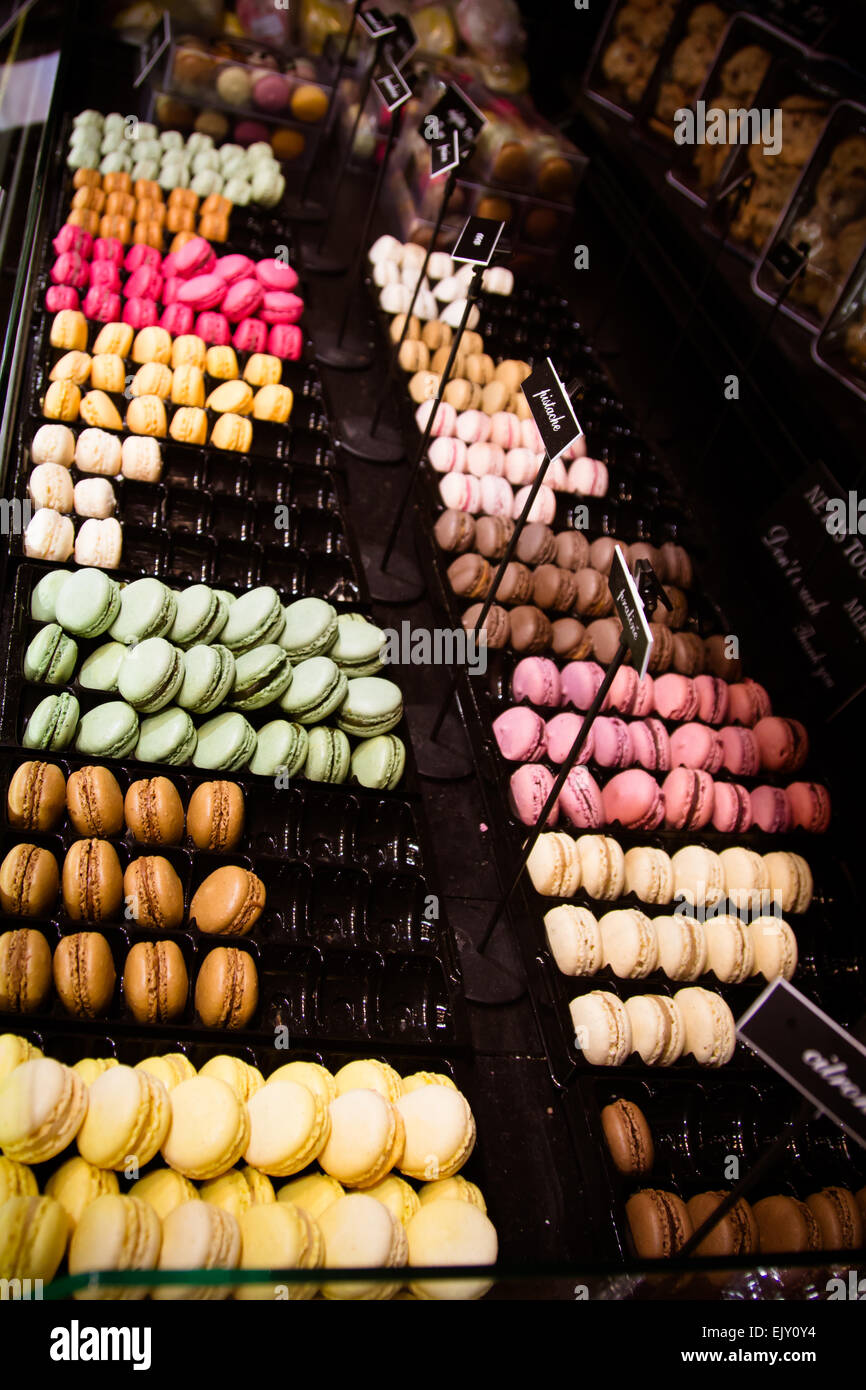 Colorful macaroon in box Stock Photo