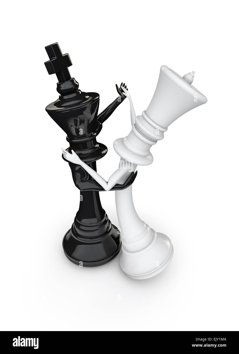 Chess King Piece And Queen Over A White Background Stock Photo, Picture and  Royalty Free Image. Image 52414472.