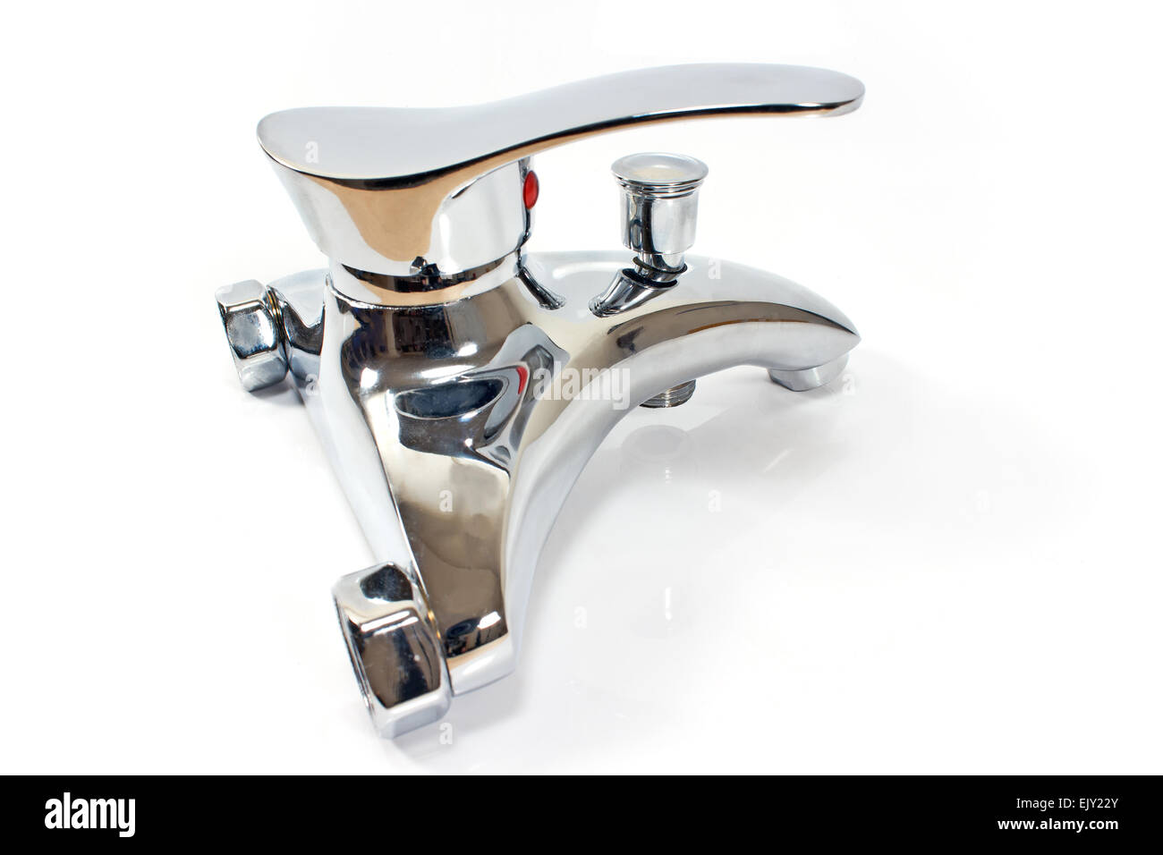Water faucet for bathroom isolated on white Stock Photo