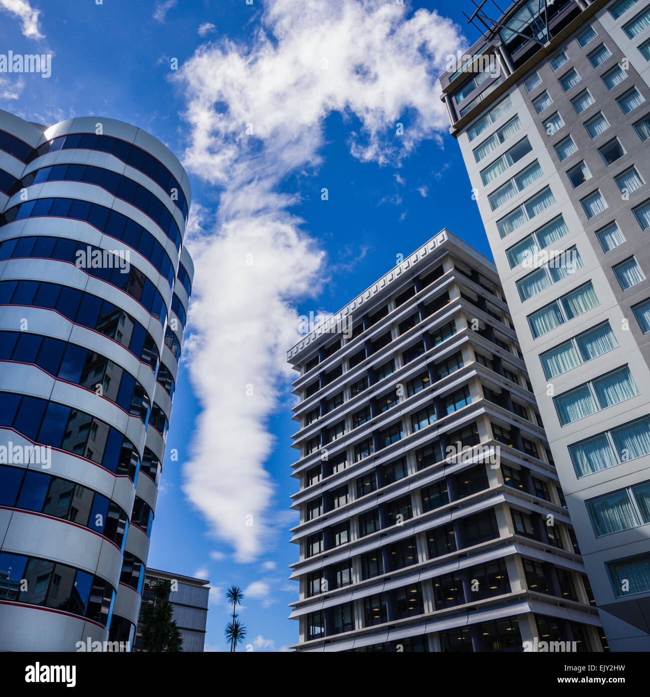 Architectural styles in Wellington, north island, New Zealand. Stock Photo