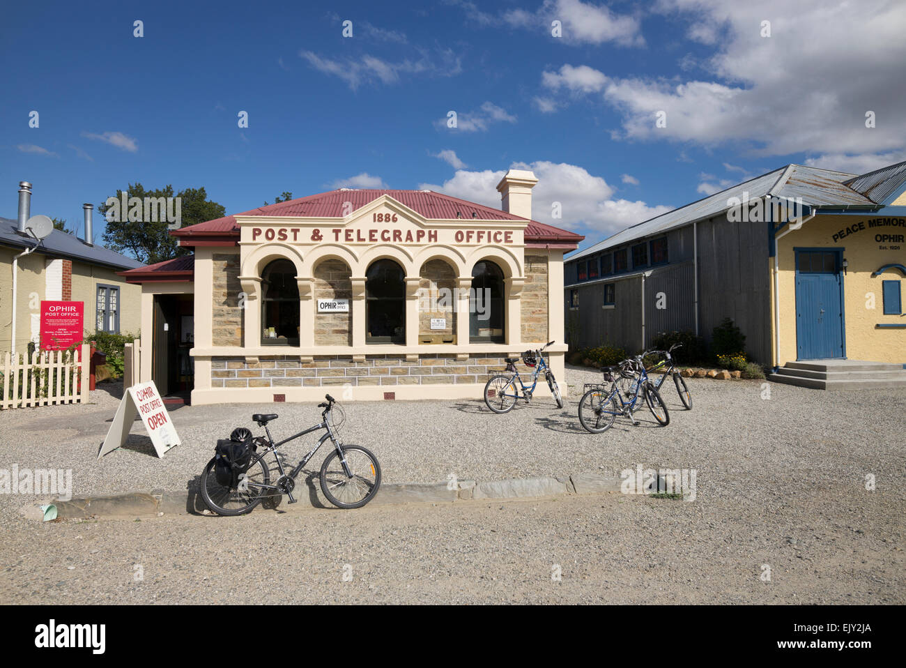 Ophir post office, Otago Rail Cycle Trail, south island, New Zealand. Stock Photo
