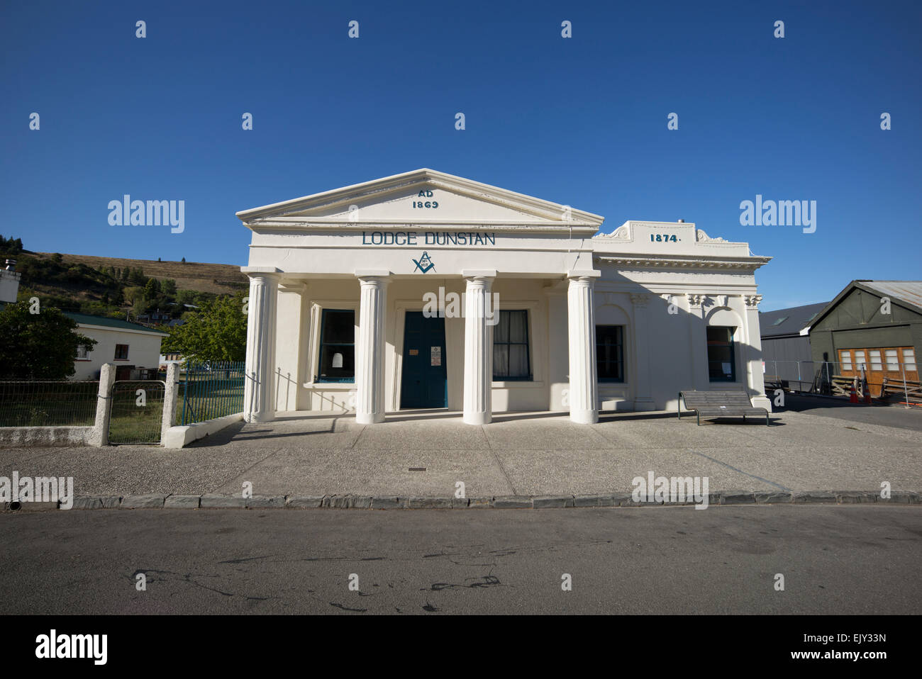 Masons building at Clyde, Otago region, New Zealand. Stock Photo