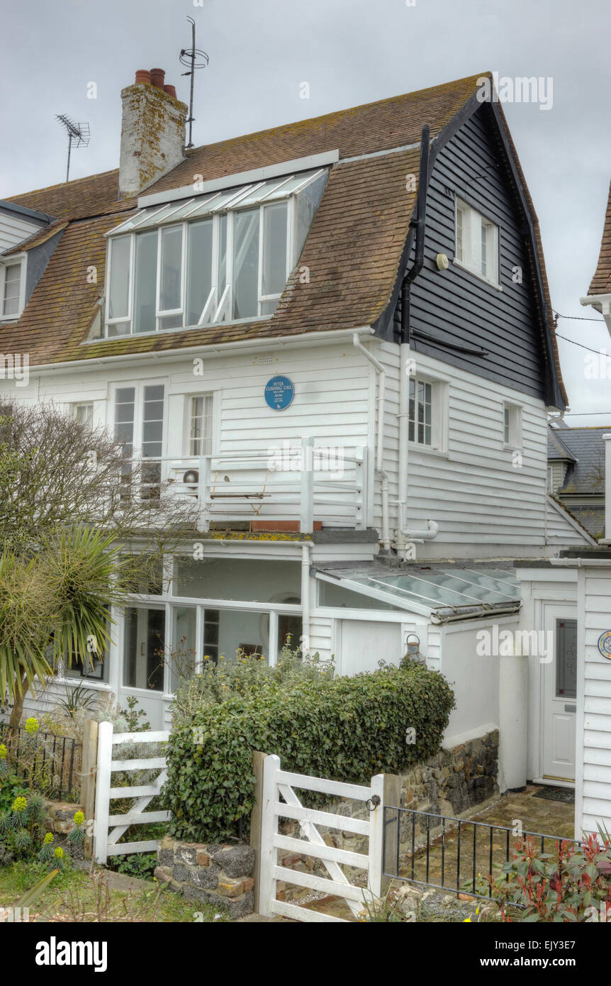 wooden sea side house, whitstable kent Peter Cushing house Stock Photo