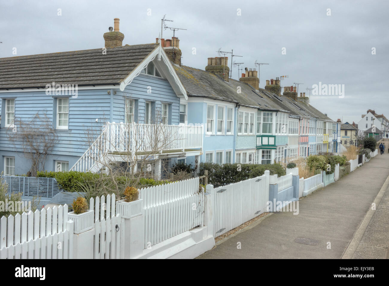 sea front houses,  Whitstable Kent    Victorian seaside terrace Stock Photo