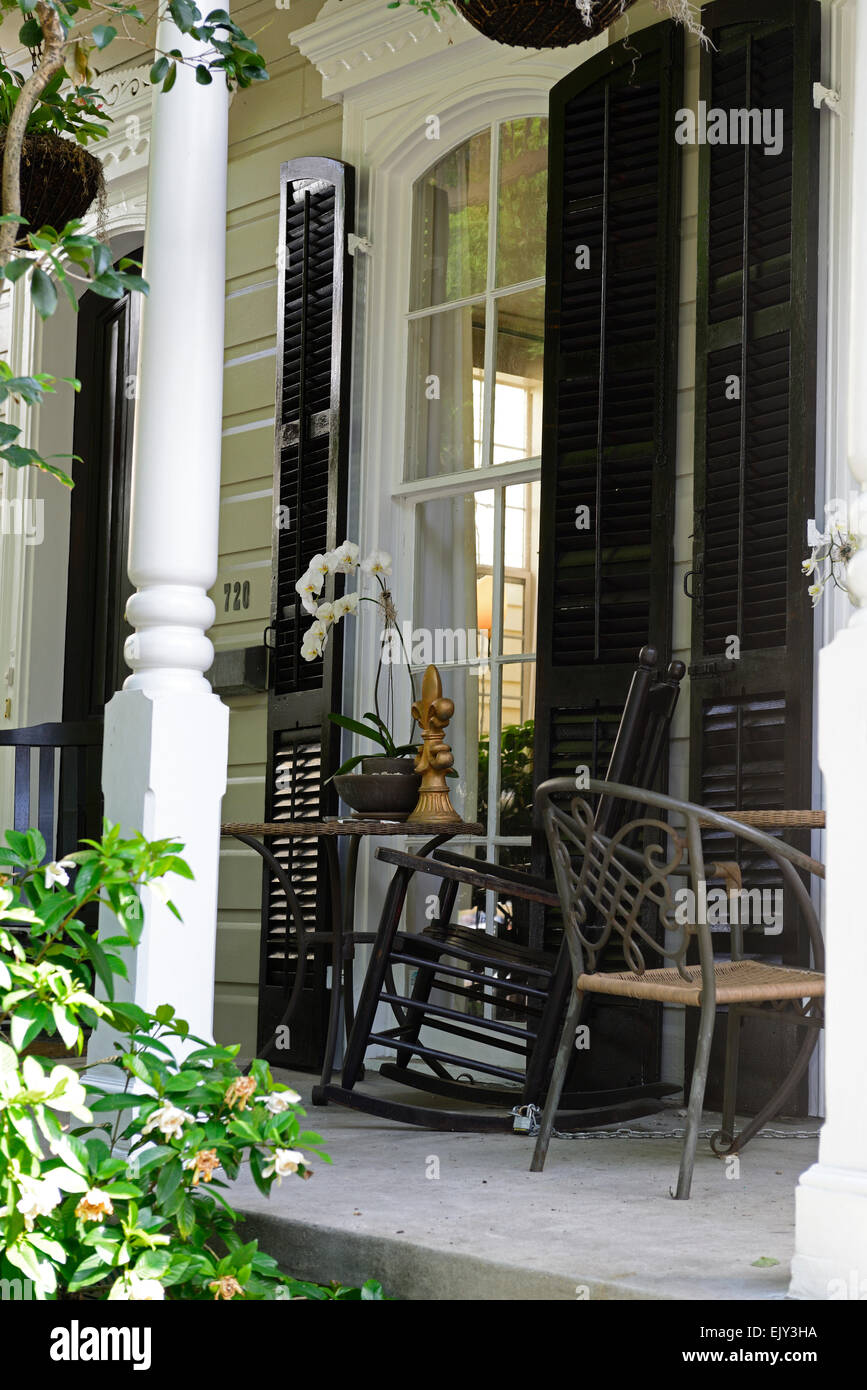 patio porch rocking chair seats seating french quarter new orleans