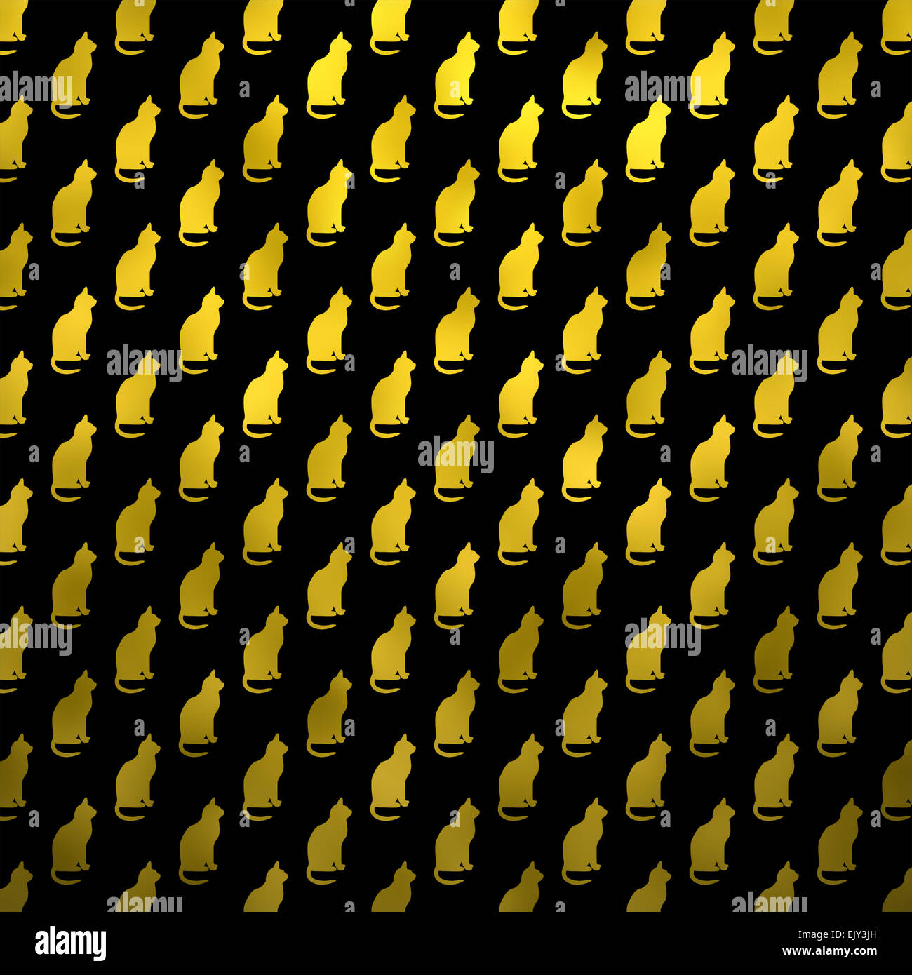 Gold and Black Cat Pattern Faux Foil Metallic Cats Texture Background ...