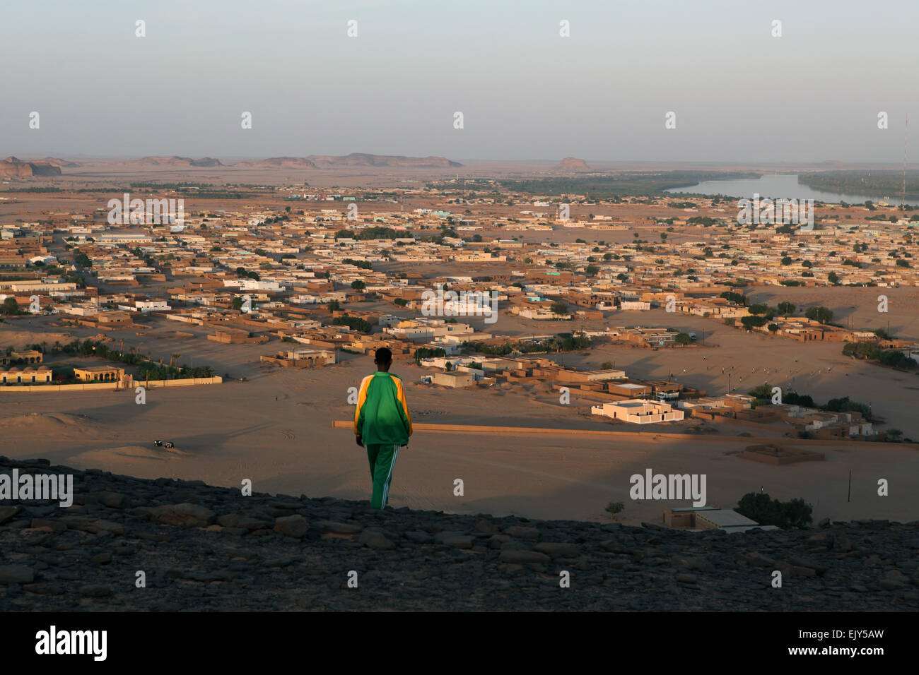 The Sahel along the banks of Nile in North Sudan. Stock Photo