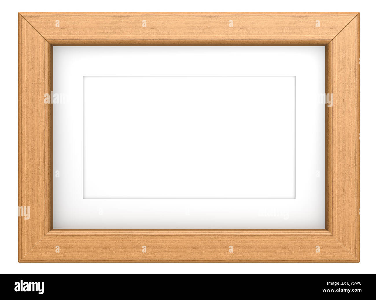 Wooden frame with Passepartout. Teak, isolated. Stock Photo