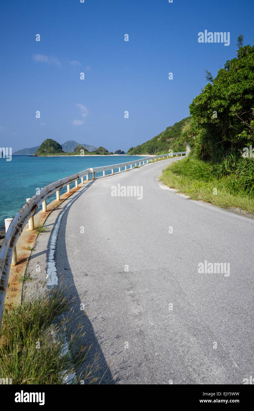 Road running next to the ocean on Zamami Island, Okinawa, Japan Stock Photo  - Alamy