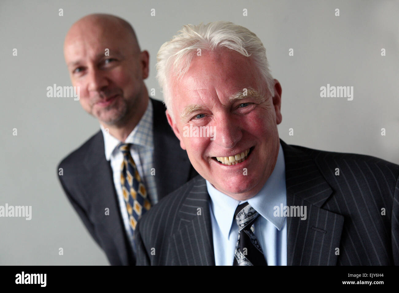 BUSINESS NES group in Altrincham.  Neil Tregarthen, chief executive (left) and Geoff Lloyd, founding chief executive. Picture: C Stock Photo