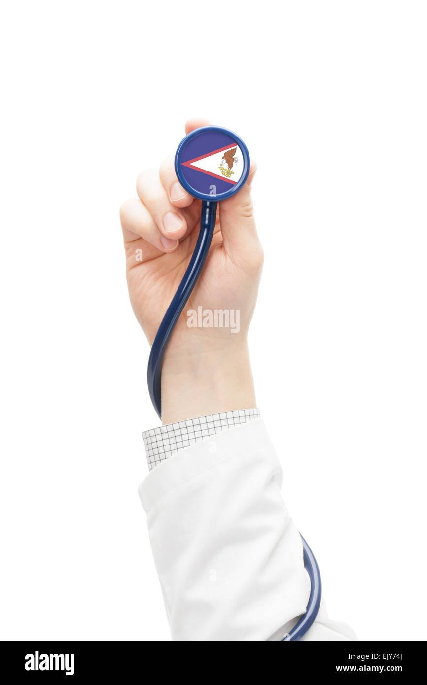 Stethoscope with national flag conceptual series - American Samoa Stock Photo
