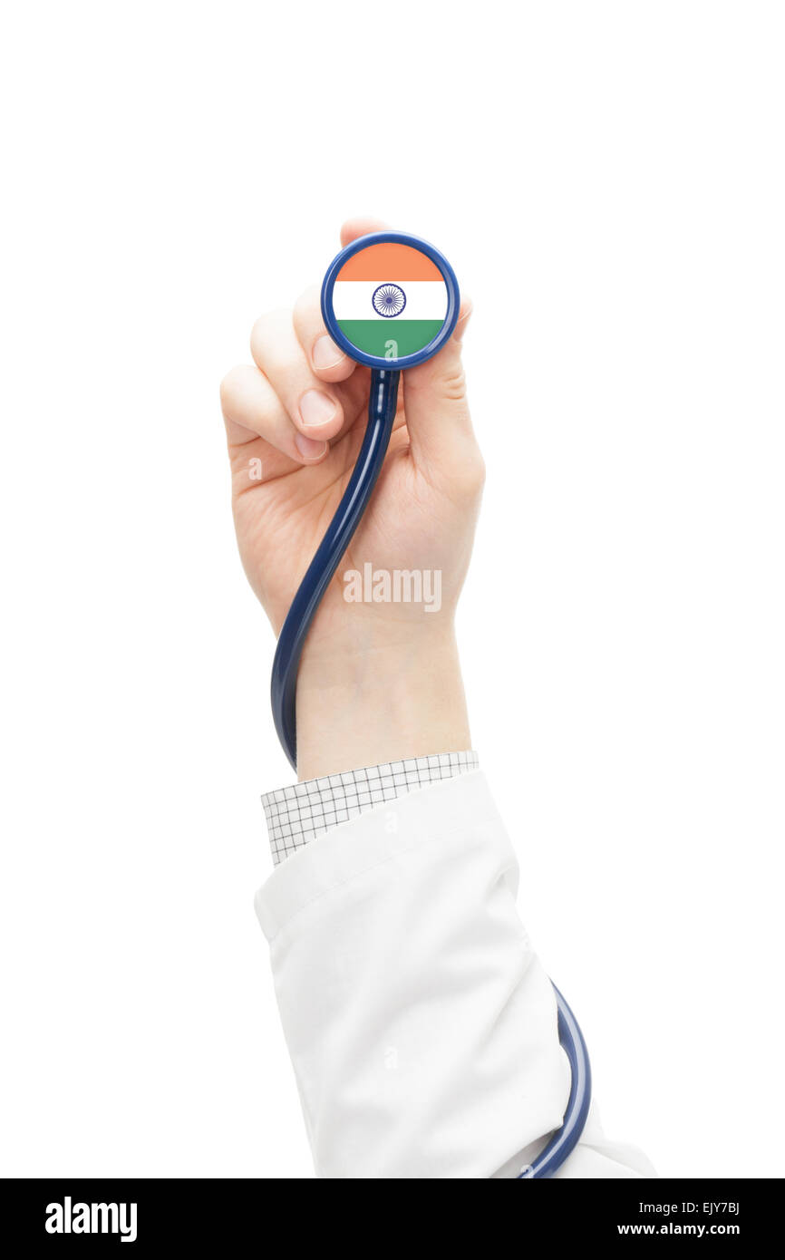 Stethoscope with national flag conceptual series India Stock Photo