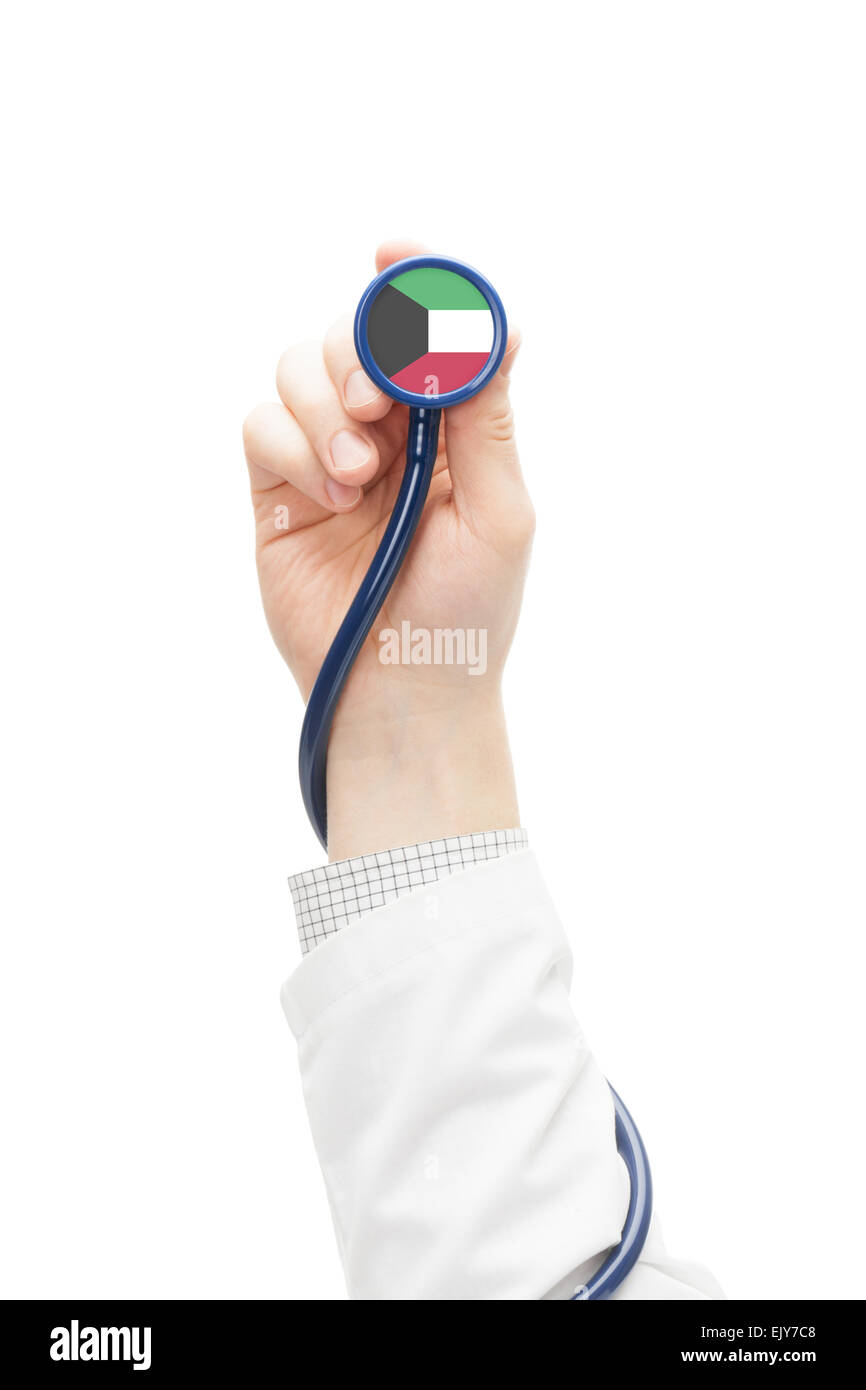 Stethoscope with national flag conceptual series Kuwait Stock Photo