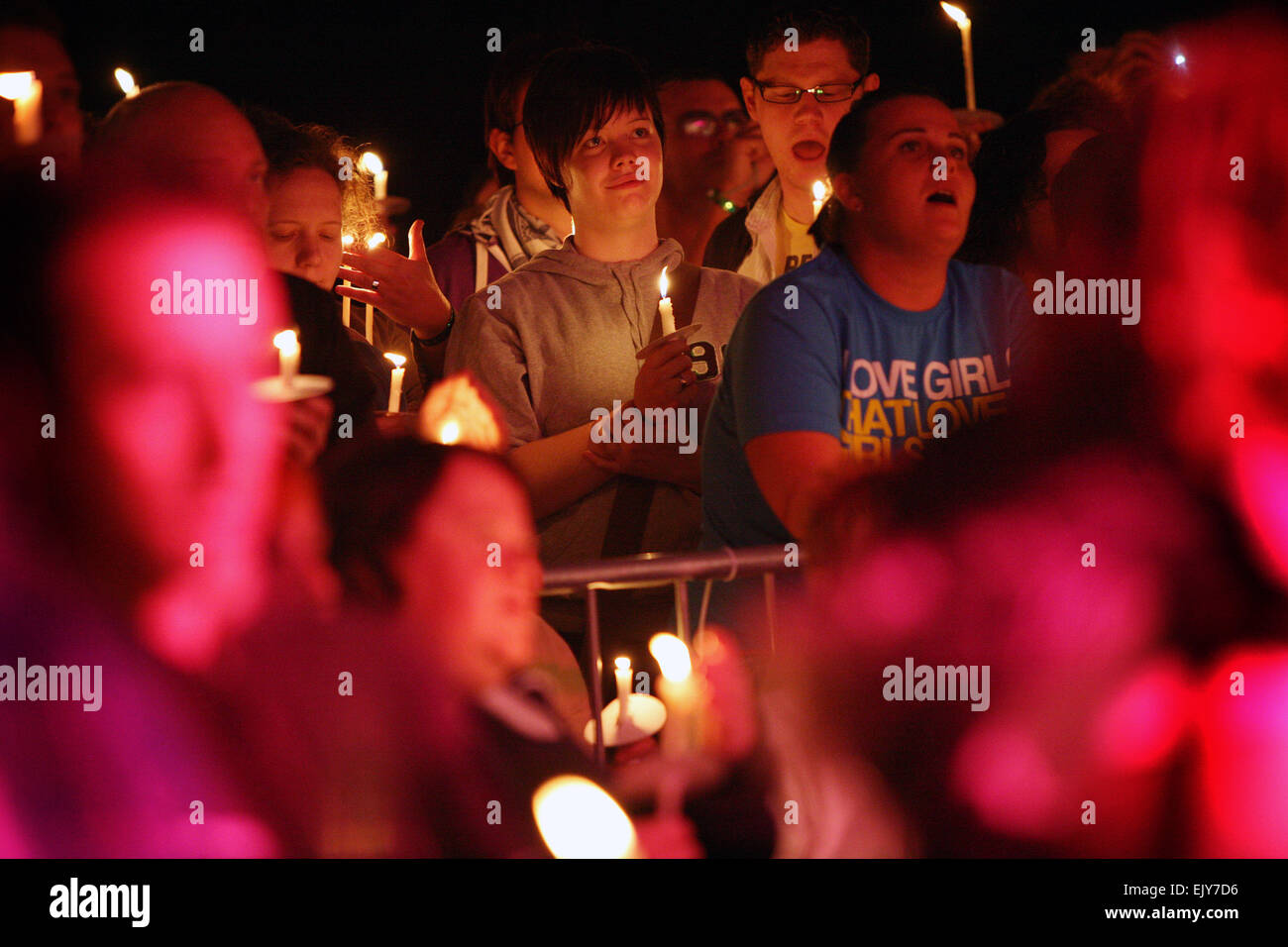 An HIV candlelit vigil marks the end of the Gay Pride celebrations. Picture: Chris Bull Stock Photo