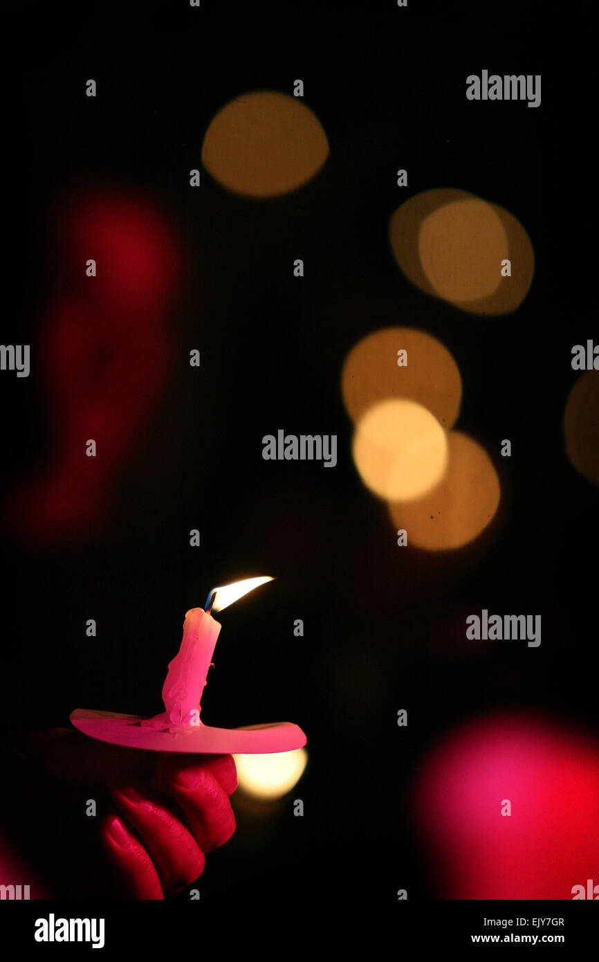 An HIV candlelit vigil marks the end of the Gay Pride celebrations. Picture: Chris Bull Stock Photo