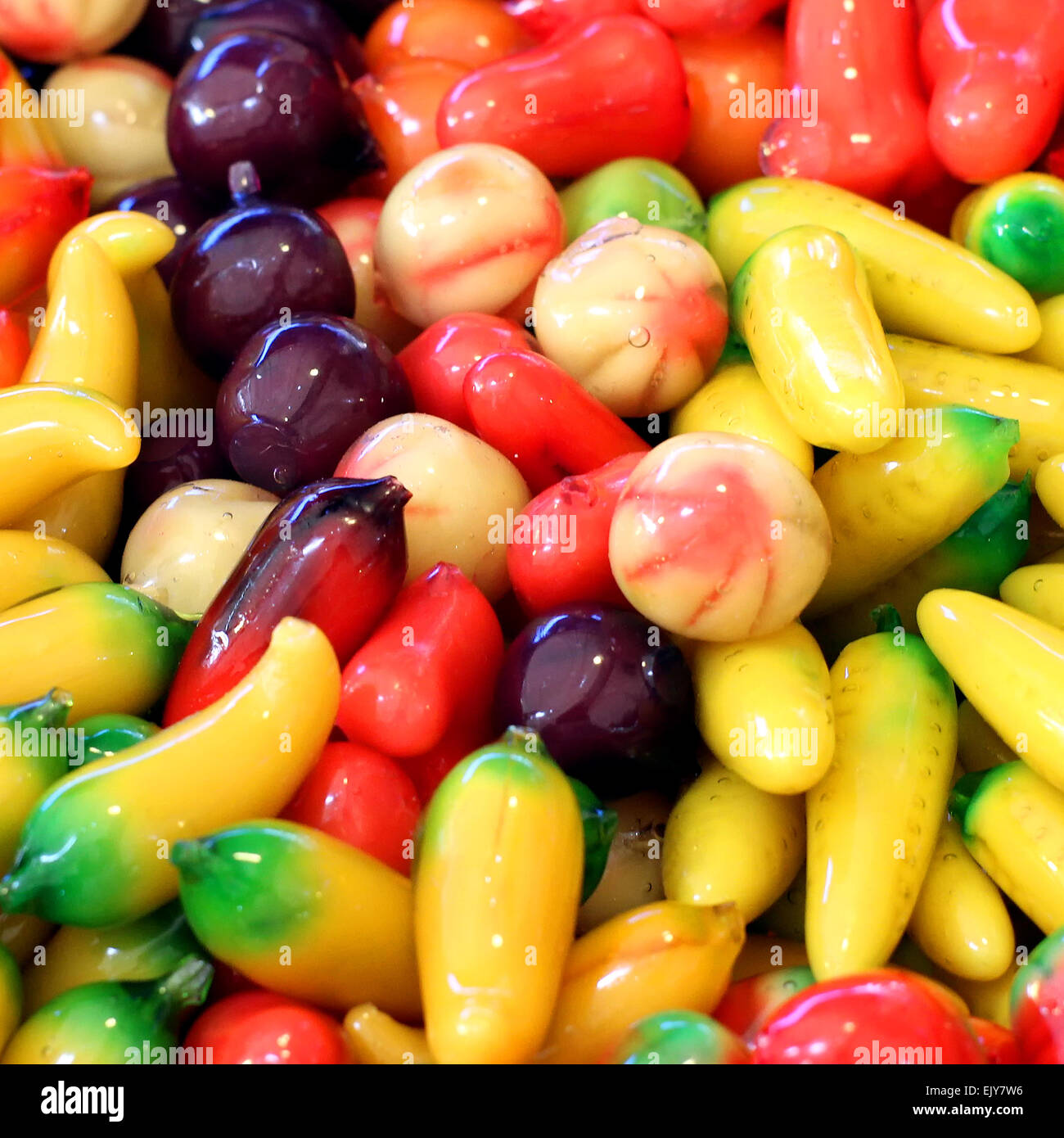Deletable imitation fruits background or texture Stock Photo - Alamy