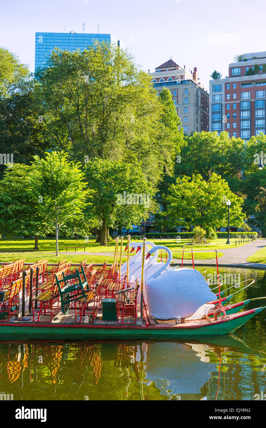 Boston Common public garden Swan boats in Massachusetts USA Stock Photo ...