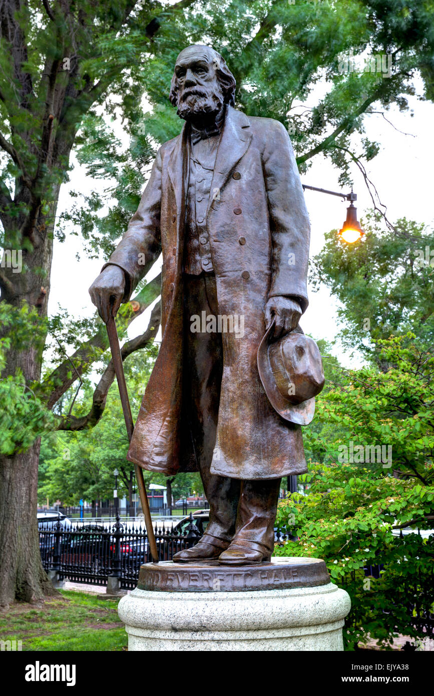 Boston Common Edward Everett Hale monument in Massachusetts USA Stock